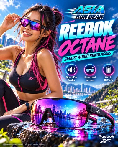 Reebok Octane Smart Audio Sports Sunglasses (Powered by Lucyd)