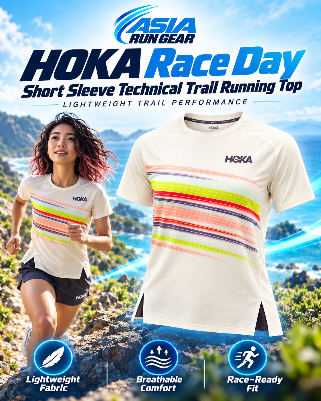 HOKA Race Day Short Sleeve Technical Trail Running Top